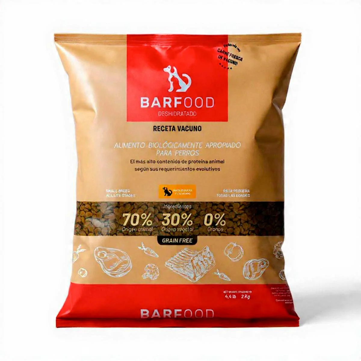 Alimento Barfood Perro Vacuno Razas Pequeñas Saco 2 kg